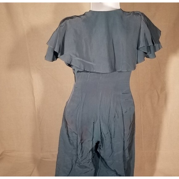 Teal Silk Jumpsuit  (6) - Picture 3 of 4